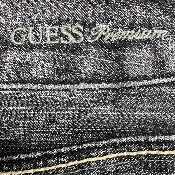 Guess Premium Distressed Denim Skirt, Black - Picture 2 of 7